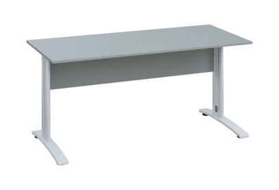 EPK 17 - 16 stůl kancelářský, kovová podnož bílá, deska 18 mm, široký 1600, šedá